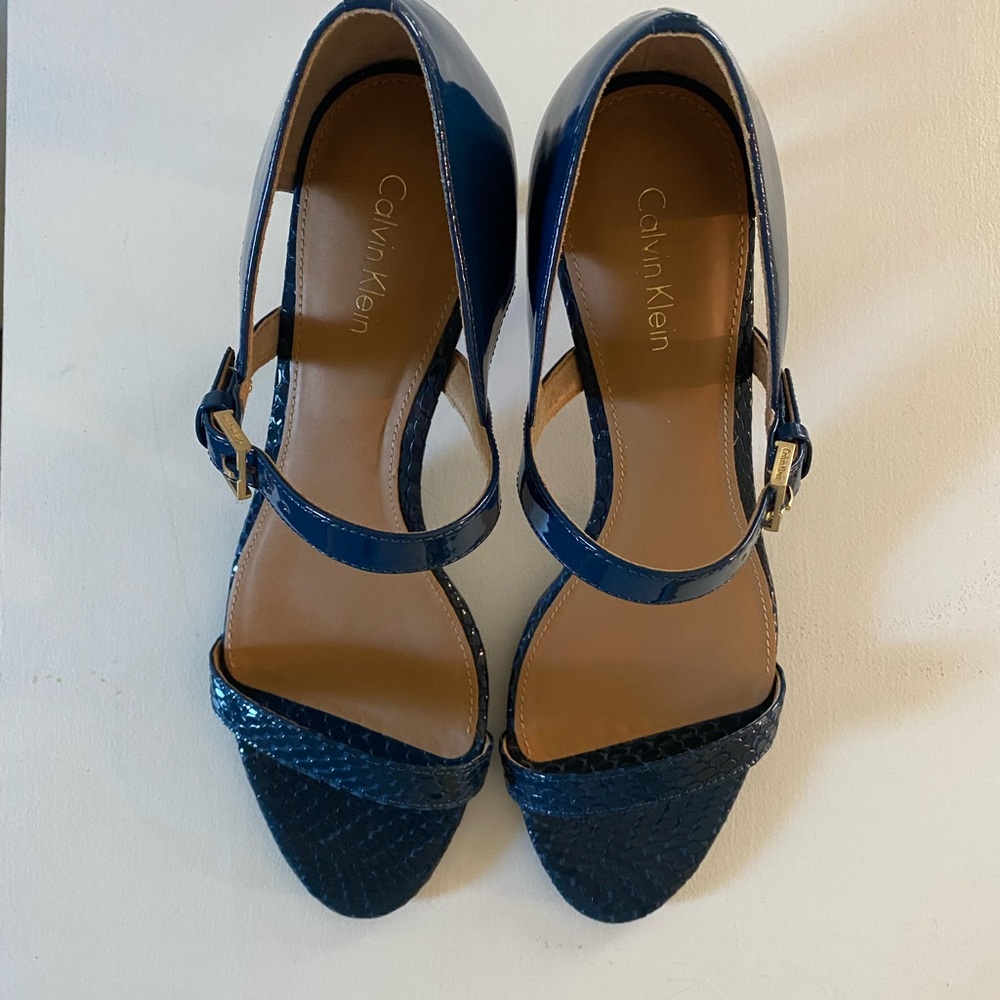 Calvin Klein Navy Heeled Sandals